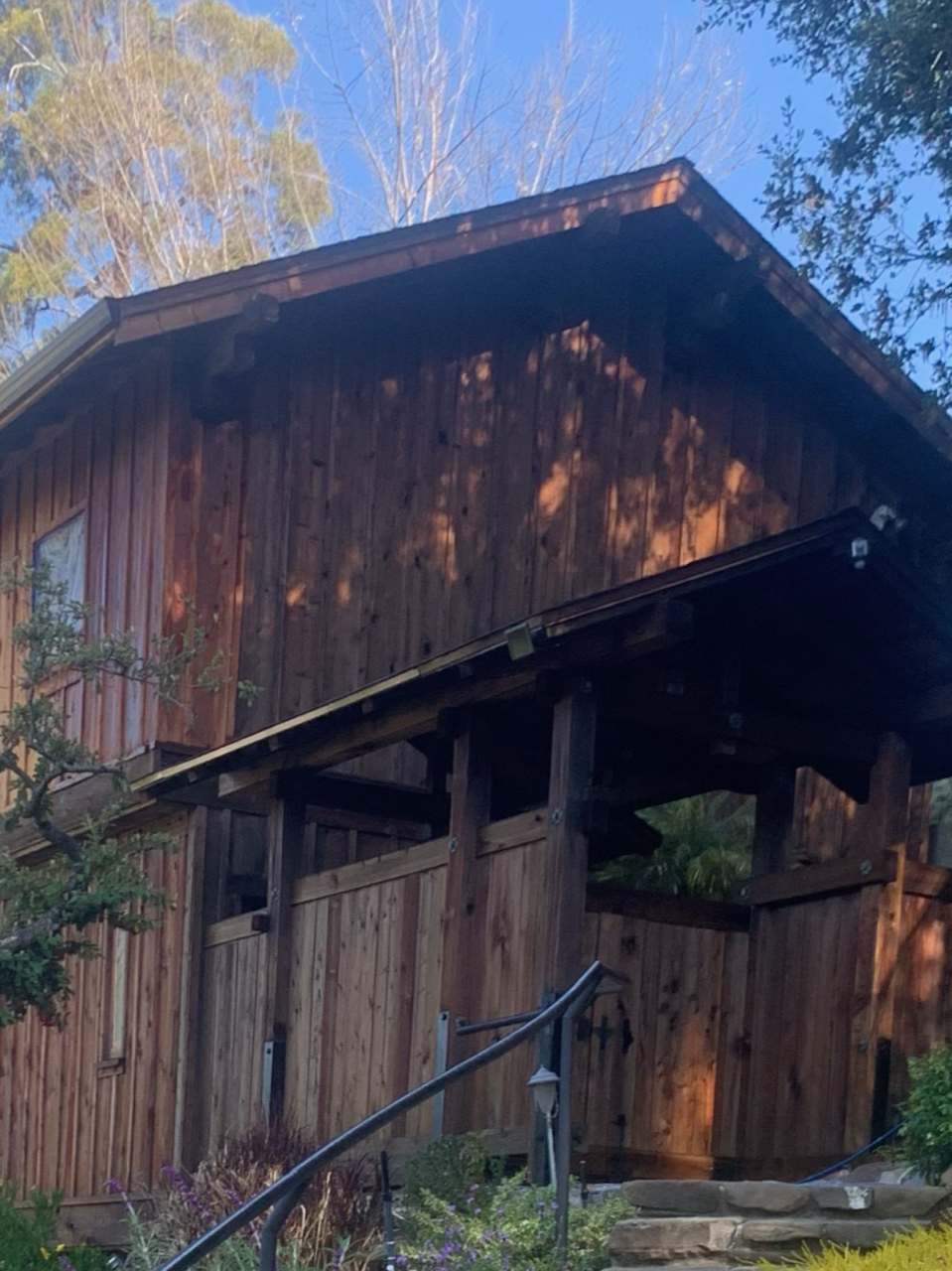 After view of a Livermore area home wood siding before being professionally stained