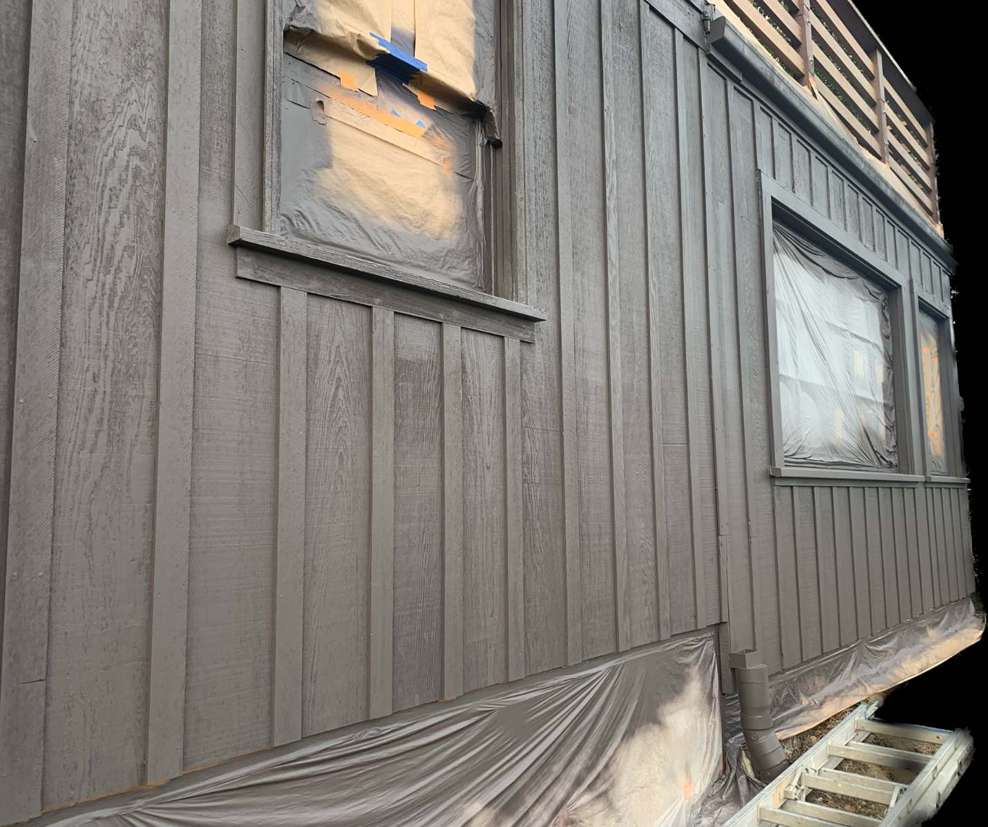 After view of a Livermore area home wood siding before being professionally stained