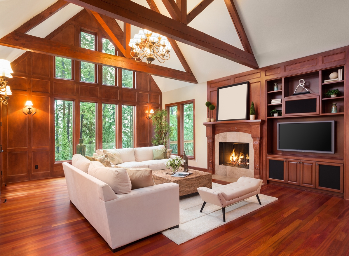 Beautiful living room interior in new luxury home in the Tracy area