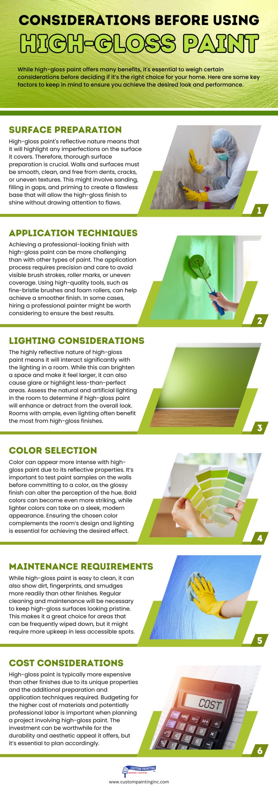 Infographic on Considerations Before Using High-Gloss Paint in your Mountain House home