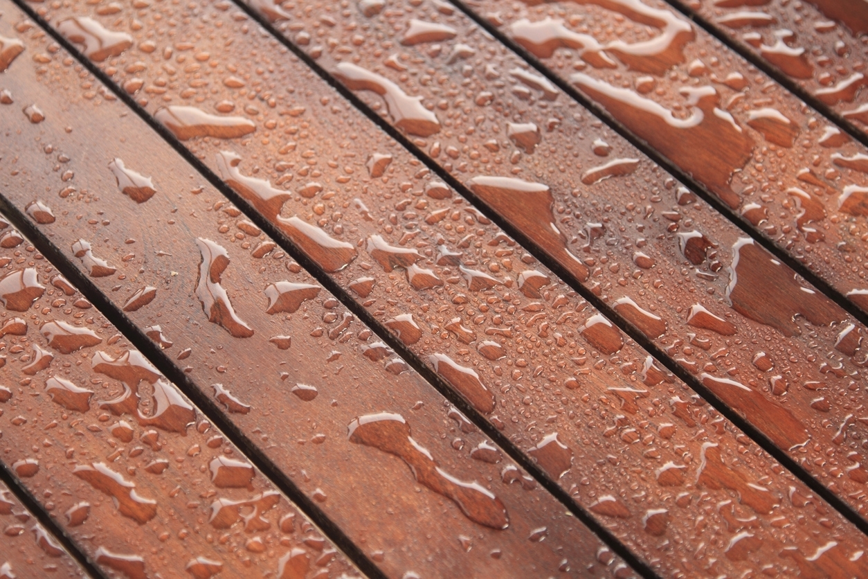 Freshly stained deck on a Livermore home