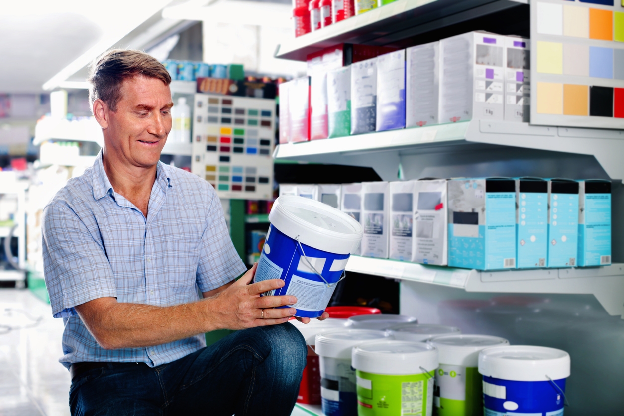 Selecting paint in a San Ramon area store