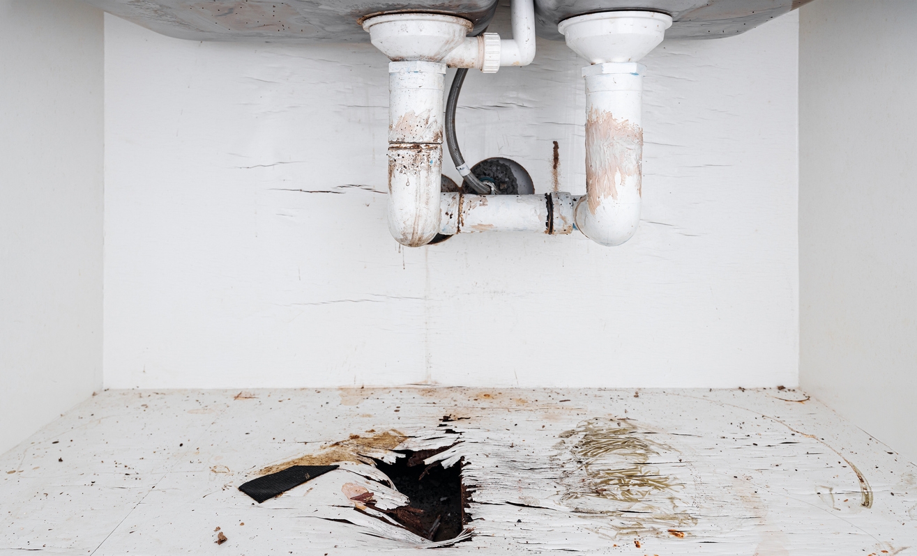 under sink wood rot repair in a Livermore home